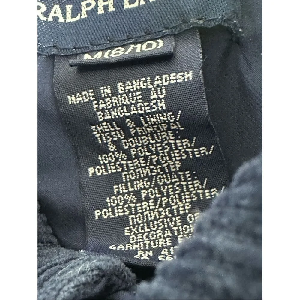Ralph Lauren Quilted Corduroy Jacket Kids Size M 8/10 No Belt Snap Closure
